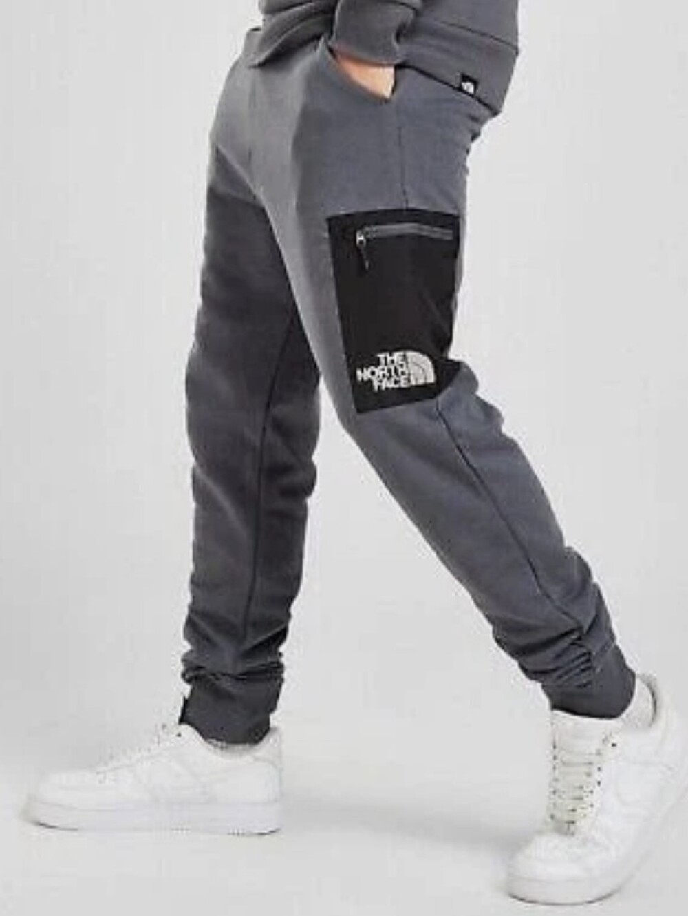 NWT Men's North Face Grey Joggers with Black Zip Pocket
